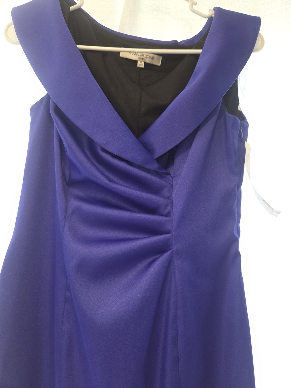 Evan Picone Cobalt Blue Sleeveless V-Neck Midi Dress